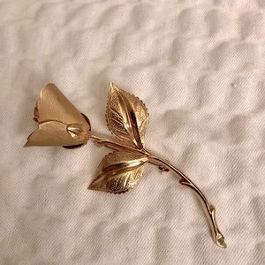 Antique Golden Rose pin